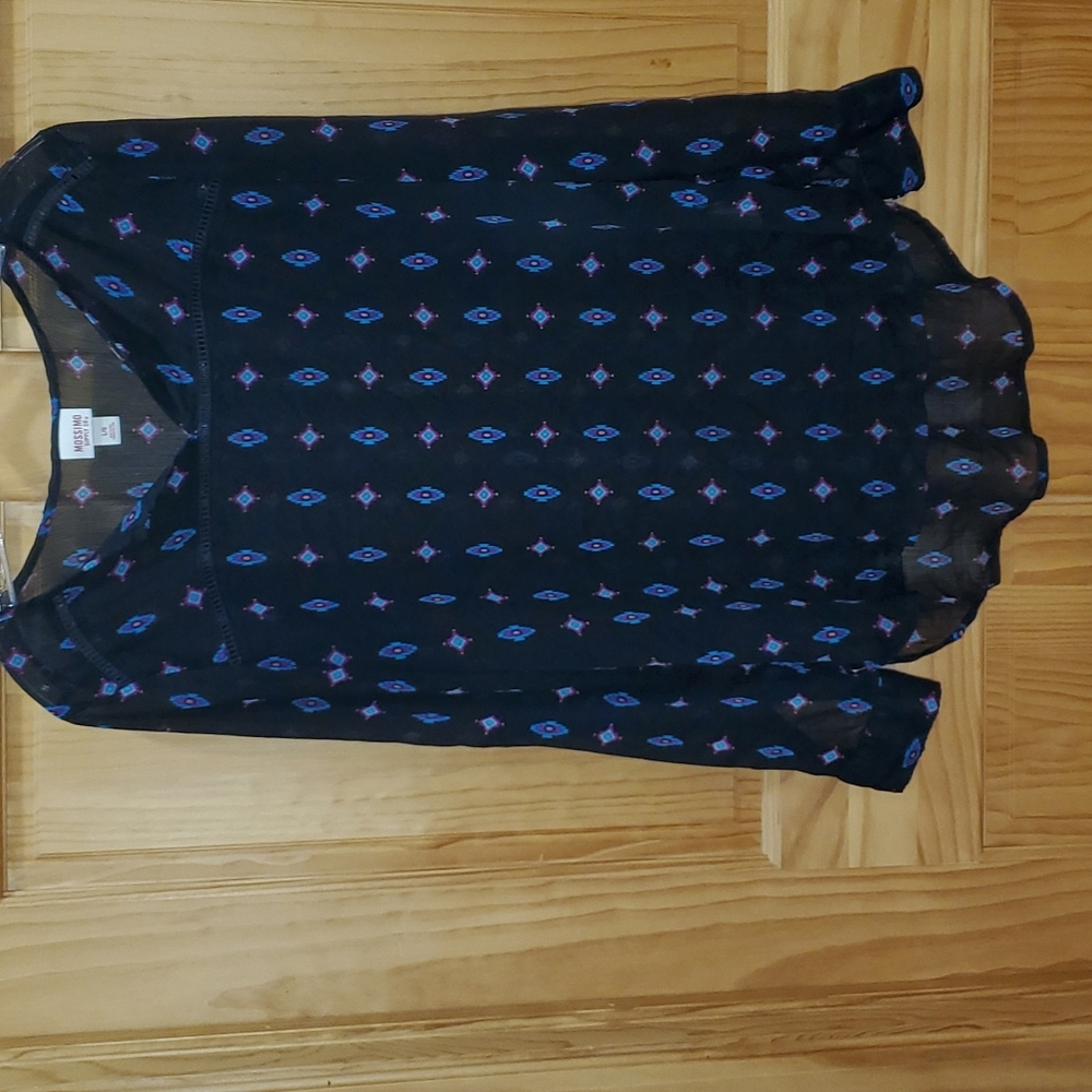 Long sleeve  sheer blouse